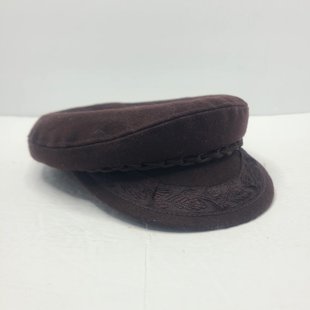 Vintage Aegean Greek Fisherman's Cap Brown Wool Blend Made in Greece‎